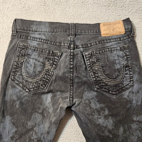 True Religion Jeans Men Moto Blue Camo‎ Relaxed Skinny Textured Size 38 x 33 - Picture 1 of 11